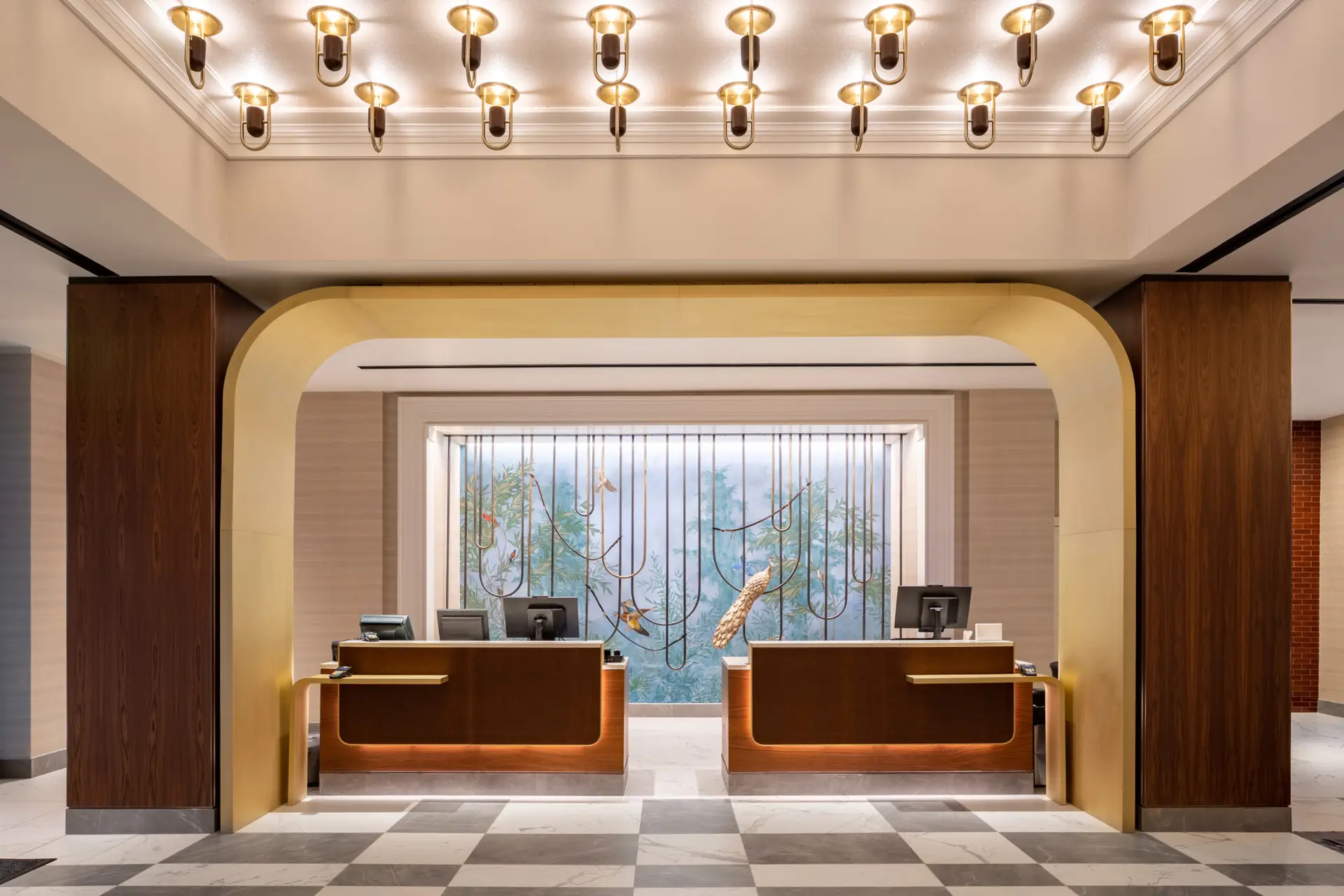 Hotel lobby reception desk